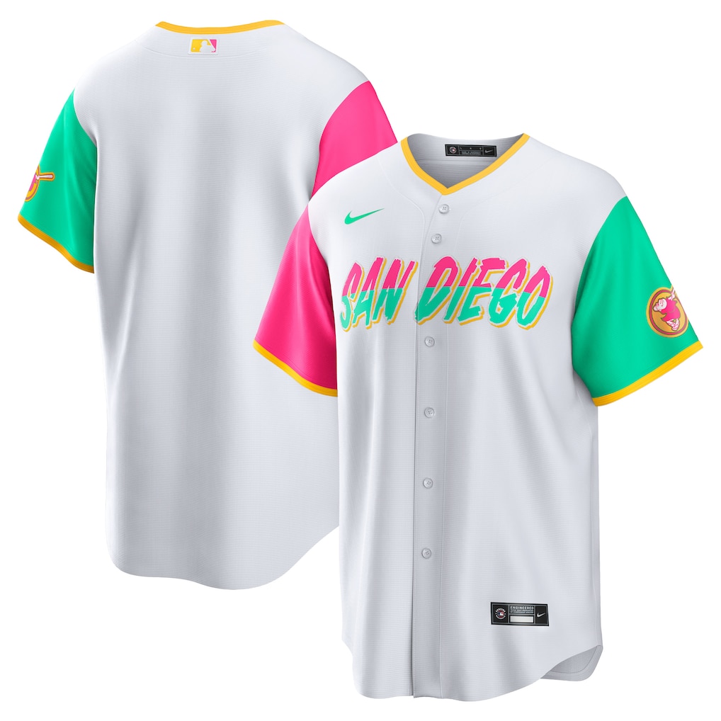 Men San Diego Padres Nike White City Connect Replica Team Jersey->san diego padres->MLB Jersey